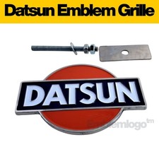 For Datsun Grill Emblem Solid Metal Roundsquare Classic Badge W Bracket Rare