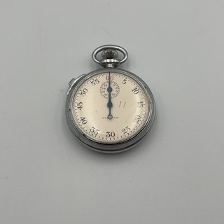 Vintage Waltham Mechanical Pocket Stopwatch White Metal 30 Minute Timer