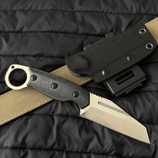 8” Horizontal Carry Combat Knife Kydex Sheath Micarta Scales Wharncliffe D2