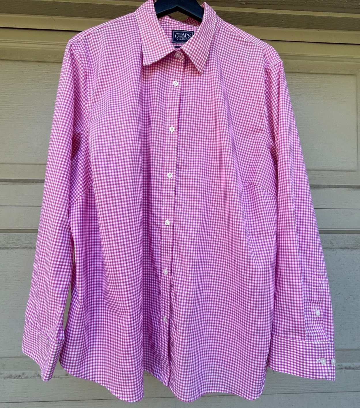 Chaps Classics Pink Gingham Button Down Shirt Wom… - image 1