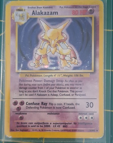 Alakazam - 1/102 - Holo Rare 1999-2000 Wizards Base Set Copyright Edition 1/102