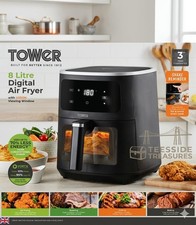 Tower Vortx Vizion 8L Air Fryer 1700W Black T17176 - 6 People. One Touch Presets