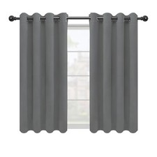 Blackout Curtains for Bedroom, Solid Thermal 52"W x 63"L Pack of 2 Grey