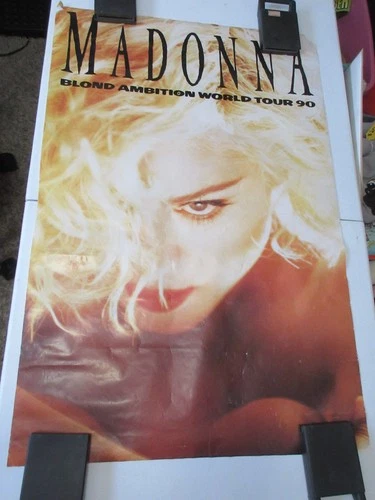 Madonna Vintage Poster Blonde Ambition Tour 1990 33 by 21 in 1990s vintage concert t-shirt, vintage, single stitch, B+ condition