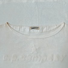 Cp Company Vintage Massimo Osti 1980 Rare White Logo Long Sleeve Cotton T-shirt 