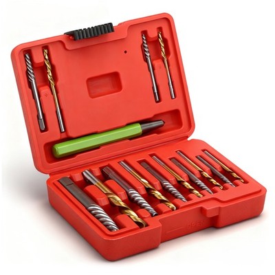 15x Screw Extractor Easy Out Drill Bit Set Broken Screws Nut Bolts Remover Tool