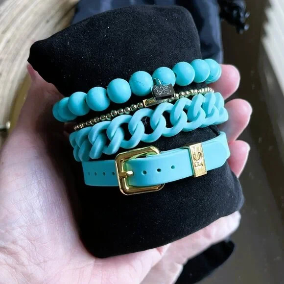 Rustic Cuff Stackable Mixable Bracelet Sets Turqu… - image 9