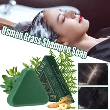 Herbal Platycladus Orientalis Shampoo Soap Usman-Grass Anti Hair Loss Soap 120g
