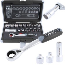 DURCHSTECK STECKSCHLÜSSEL SATZ 1/2 RATSCHENKASTEN 10-24 VIELZAHN NÜßE TORX NUSS