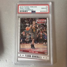 Trae Young Rookie Card 2018-19 Panini Threads Floor Generals #4 PSA 10 . rookie card picture