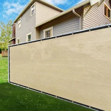 5' x 50' Fence Privacy Screen Beige Heavy Duty 170 GSM Fencing Mesh Shade Net...
