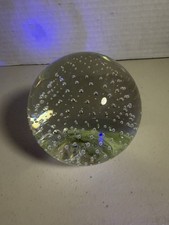 Vintage Round Glass Controlled Bubbles Marked Made By Me