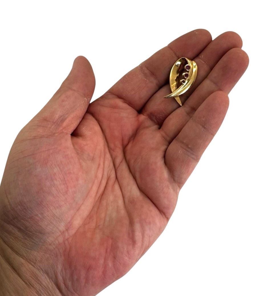 Solid 10K Yellow Gold Ruby Enhancer Slide Pendant - image 4