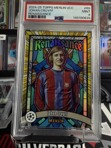2024-25 Topps Merlin Chrome UEFA Johan Cruyff Renaissance #R-9 Barcelona PSA 9