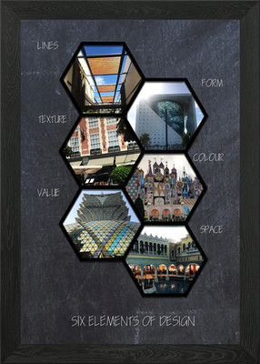 Collage der Elemente Gerahmtes Wandbild Poster Leinwanddruck Bild
