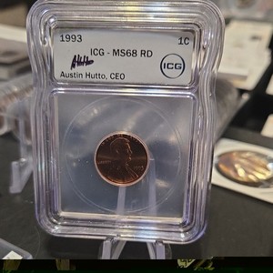 1993 Lincoln Memorial Small Cent 1C Philadelphia ICG MS68 RD Slabbed