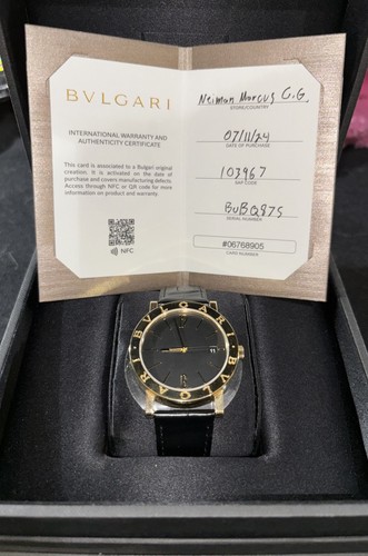 Bvlgari Bvlgari 38mm 18K Yellow Gold Automatic Black Dial includes Box/Papers