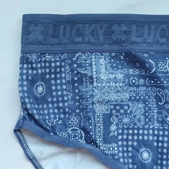 Трусики короткие Lucky Brand Lucky Lace Hi-Cut синие с принтом бандана размер L - Изображение 3 из 4