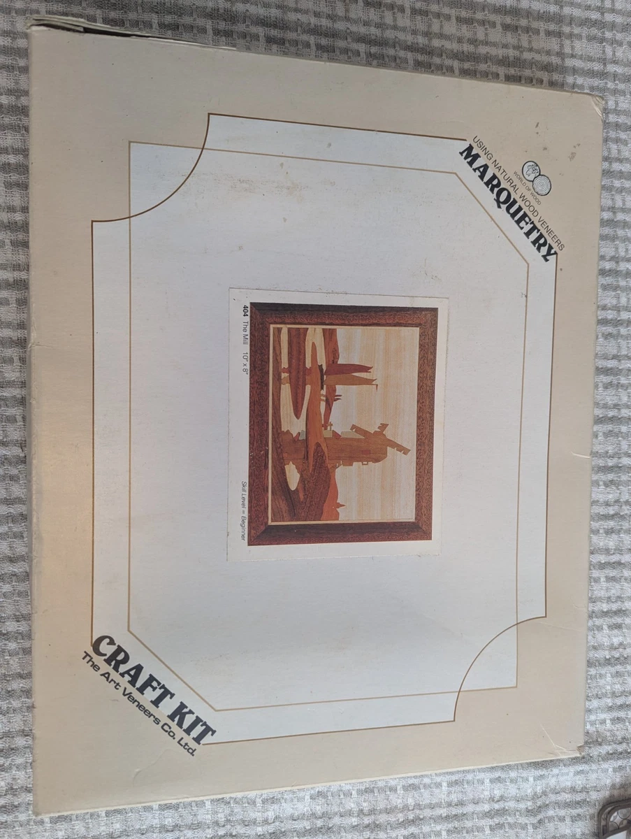 Vintage The Art Veneers Co Marquetry Kit de artesanía The Mill 404 Inlay de madera sin usar