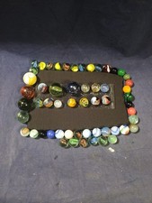 VTG Lot 56 Glass Marbles Speckled, Variety,