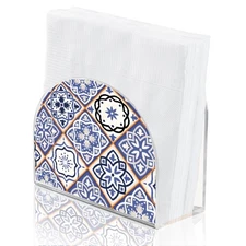 Moroccan Style Pattern Napkin Holder for Tables Acrylic Serviette Dispenser B