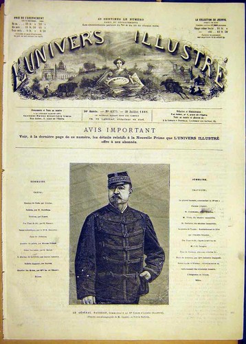Original Old Antique Print Portrait General Saussier Commander Army 1881 19th