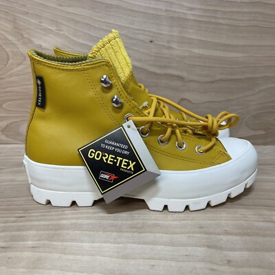 Converse CTAS Lugged Winter Hi Size 6.5 Womens Gold Olive Leather Gore-Tex Shoes