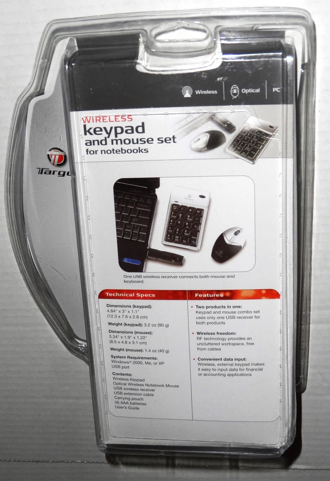 New Targus PAKP003U Wireless Keyboard And Mouse Set For Notebooks - Image 2 of 4