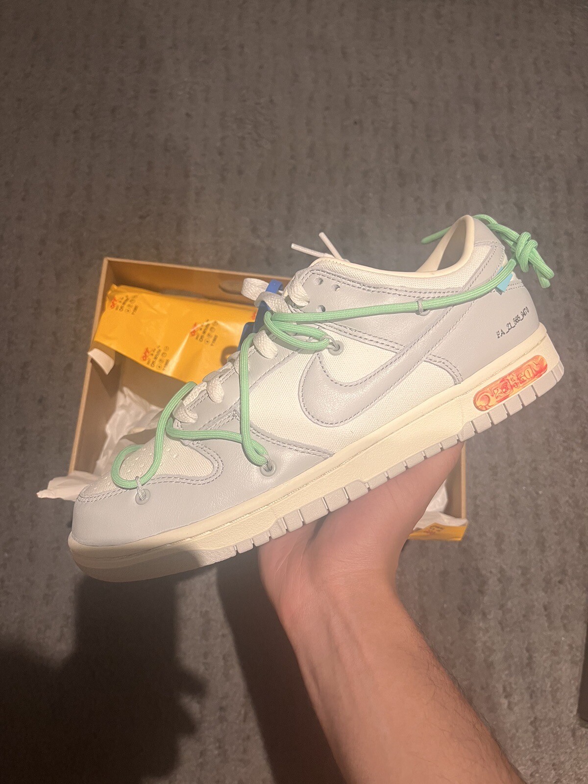 OFF WHITE X NIKE Nike Dunk Low x Off White lotto 26 di 50 UK 8 RARE DS!