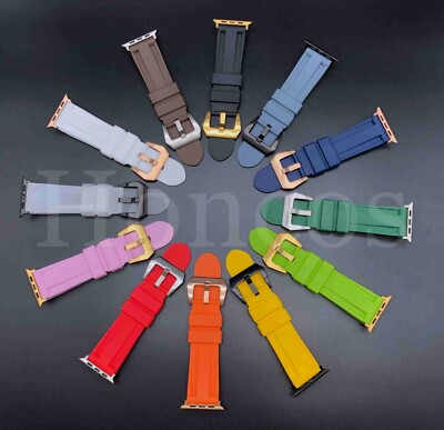 38/40/42/44MM Apple Watch Band Strap Rubber Silicone Fits for Iwatch Smart Sport