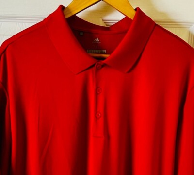 ADIDAS - Men's Climalite Polo - Golf Soccer Football Rugby Baseball - Red - 2XL