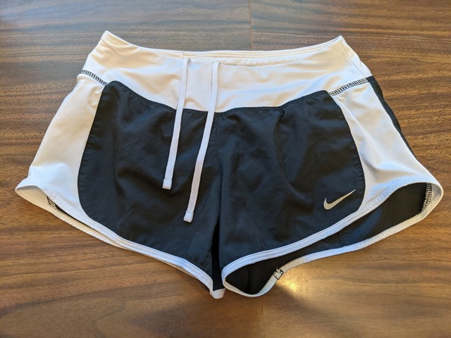 black nike shorts with white trim