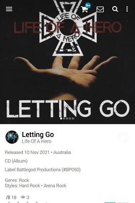 Life Of A Hero ~ Letting Go CD 2022 Hi-Tech AOR Melodic Rock Vega Midnite City
