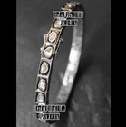 2.55Ct Genuine Old Mine Antique Cut Diamond Silver Estate Tennis Bangle Bracelet