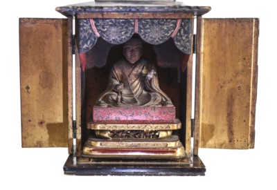 Japanese Zushi of Nichiren Altar / Shrine, 18-19th century black