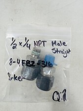 1/2 Tube OD x 1/4 MNPT 316 ss Male Connector Parker CPI 8-4 FBZ-SS Pack of 2