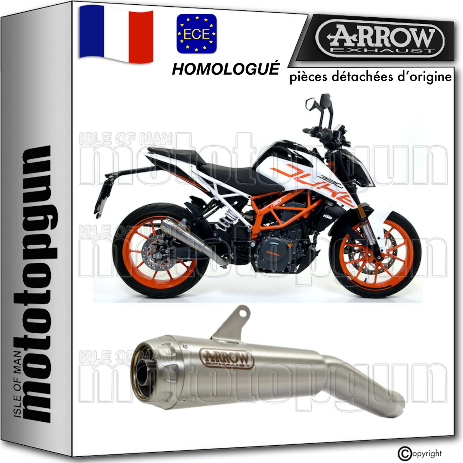 Échappement Arrow Pro-Race Nichrom pour Moto KTM Duke 390 2020