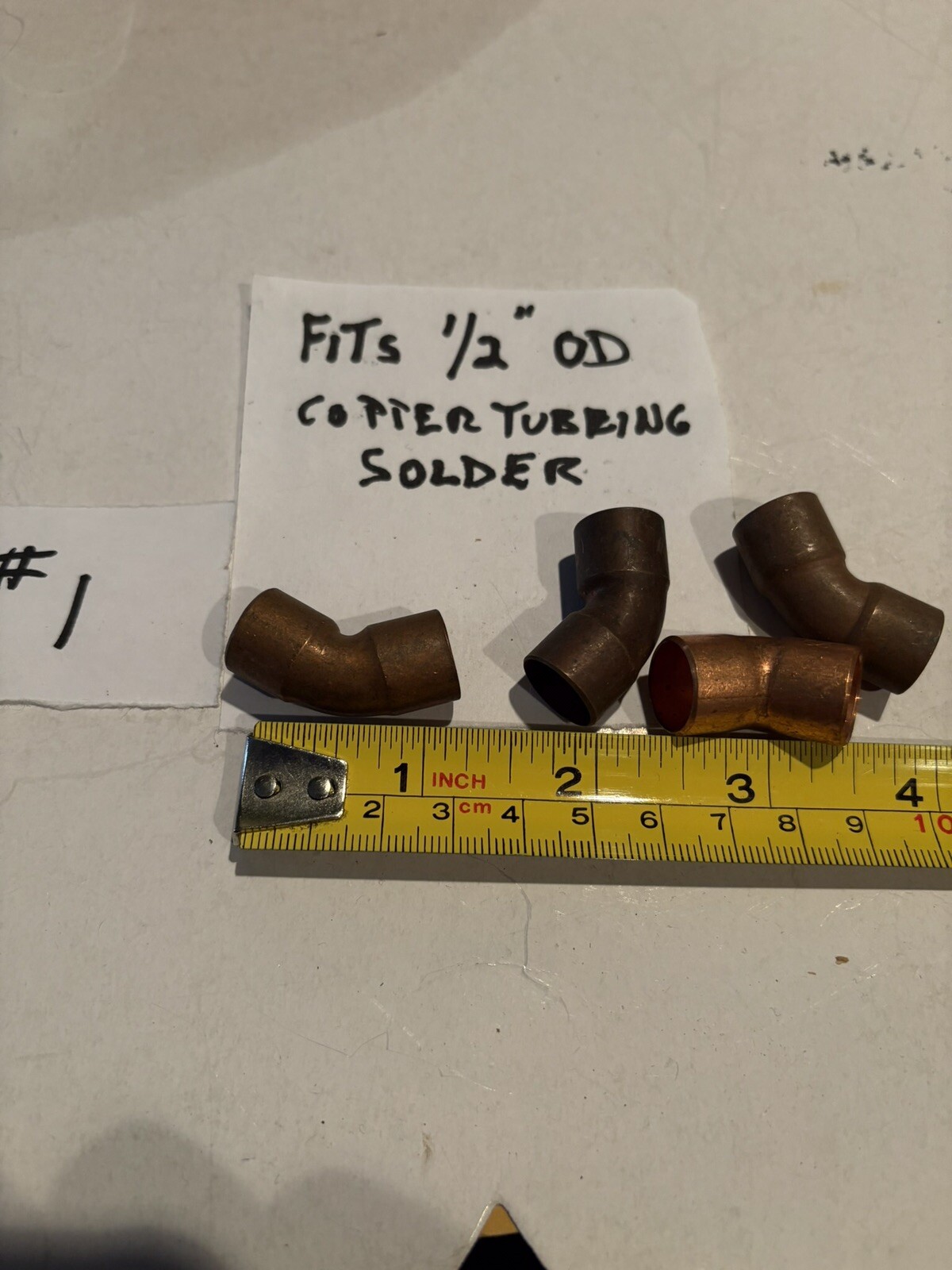 5 Pc 1/2” OD 1/2” 45* elbow Copper Solder Fitting Fits 1/2” OD Copper Nos