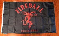 Fireball 3'x5' Flag Banner Cinnamon Whiskey Man Cave Sign Wall Decor Bar