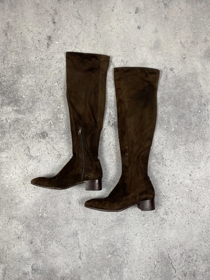 Botas de gamuza Jil Sander Vintage Botford hasta la rodilla marrón talla 38 Foto 3 de 4