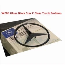 W206 Gloss Black Star C Class Trunk Emblem Rear Lid Logo Badge AMG 2022