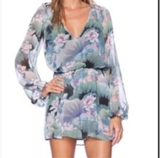 Show Me Your Mumu Rainey Mini Dress In Water Lily Size Medium