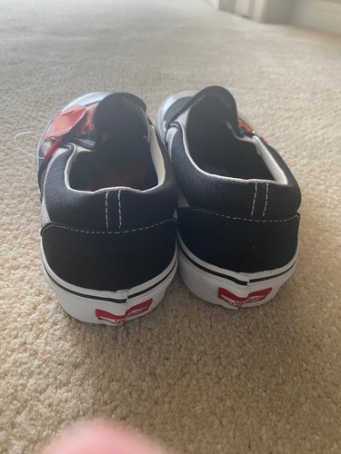 Vans Classic Slip Ons Red Flames with White Stripe NEW Never been worn - Picture 4 of 5