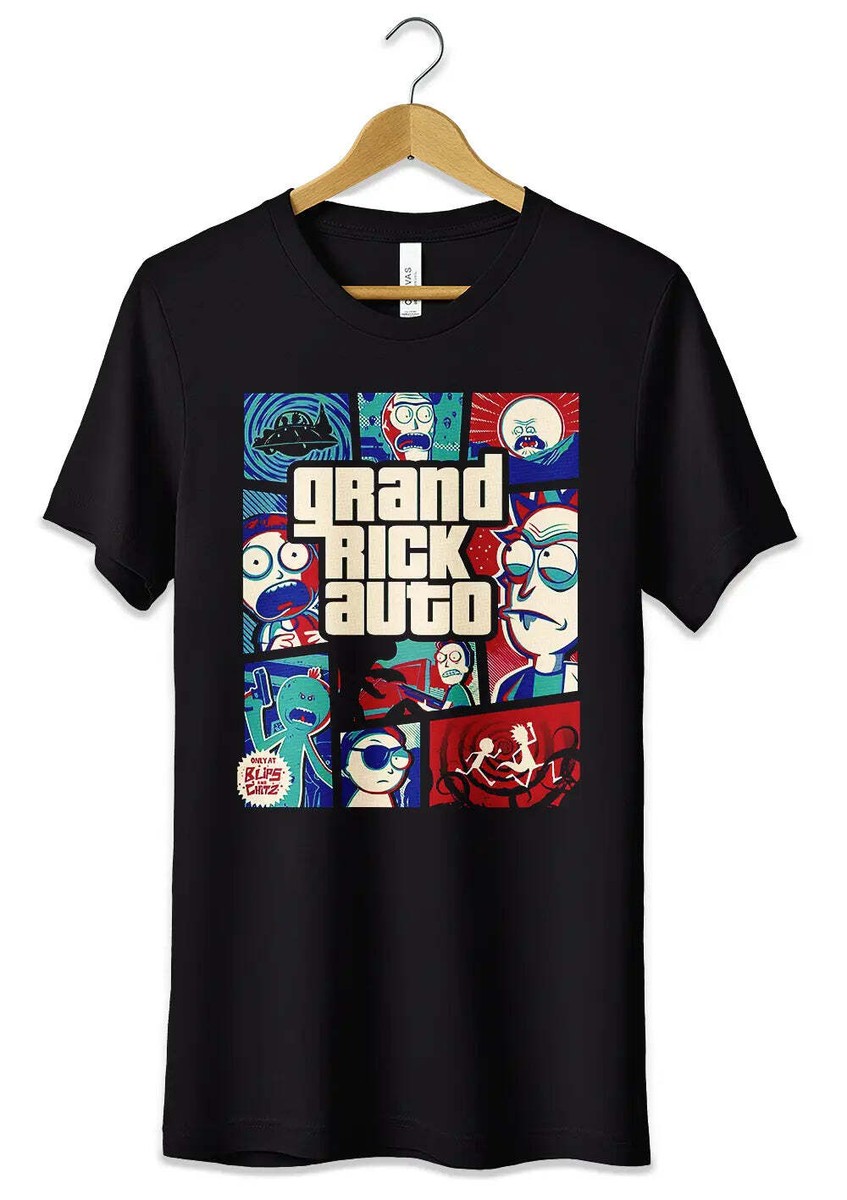 T-Shirt Maglietta Rick and Morty GTA Style Tshirt Divertente