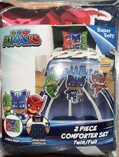 pj Masks 2 Pcs Reversible Comforter Set Tween/ Full Super soft