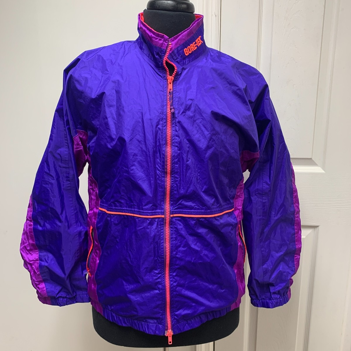 VTG Insport Gore-Tex Women Large Warm-up Windbreaker Jacket Neon