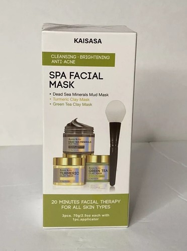 Anti Acne Spa Facial Mask….Green Tea, Turmeric, Dead Sea Mineral Masks…Sealed - Picture 2 of 8