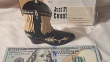 Just Plain Country  Fancy Footwork 85015 Cowboy Boot Figurine 15R New in Box