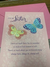 Birthday FOR MY SISTER So Special Love Enjoy 5.5”x8” Hallmark Greeting Card