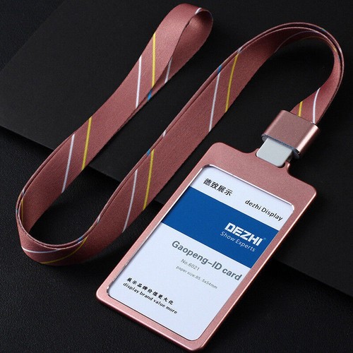 Luxury Aluminum Alloy Business Work Office Card ID Badge Lanyard Holder - Picture 16 of 21
